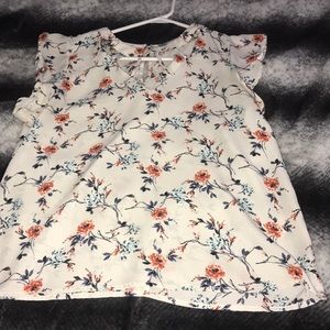 White flowered blouse